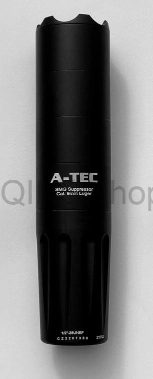 Tlumič A-TEC, model SMG, modulový, Ráže: 9mm Luger, na závit 1/2"-28 UNEF